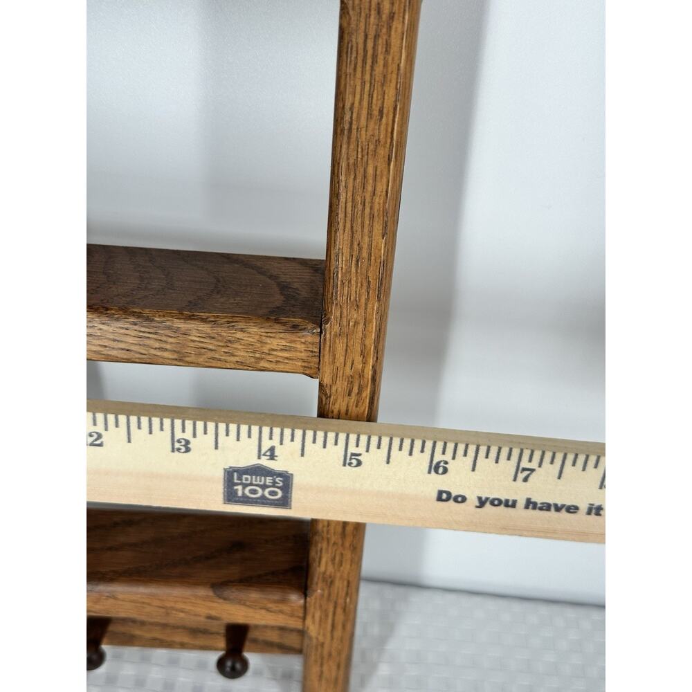 VTG Heart Knick Knack Wooden Wall Shelf 18x5 inch Trinket 2 Pegs Cottage Core - Picture 6 of 6